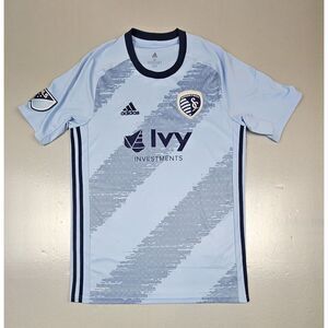 Adidas MLS Sporting Kansas City Soccer Mens Medium. Home Powder‎ Blue Kit. NWT